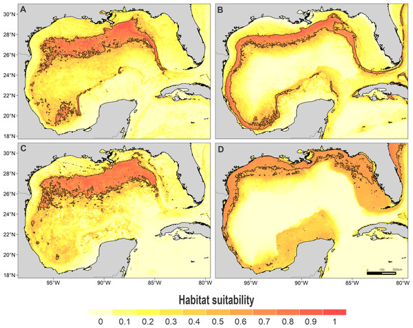 Habitat suitability map.