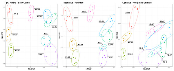 NMDS plots of Beta diversity.