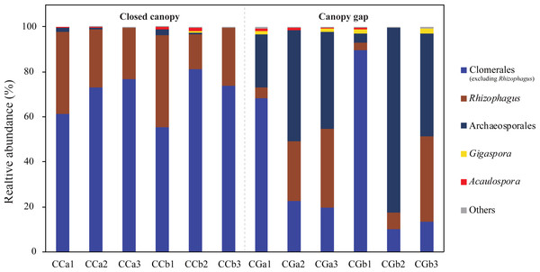 The detailed relative abundance of all groups.