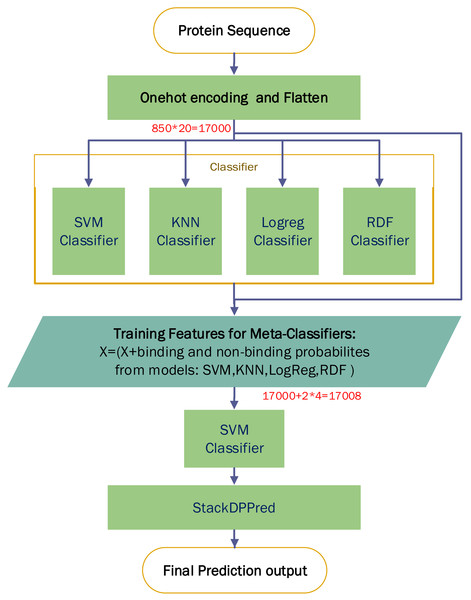 Overview of the StackDPPred prediction framework based on One-hot encoding.