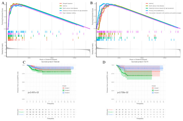 Prognostic correlation analysis of three ICIclusters.