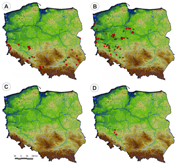 Distribution of plant communities of the Eleocharition soloniensis alliance in Poland.