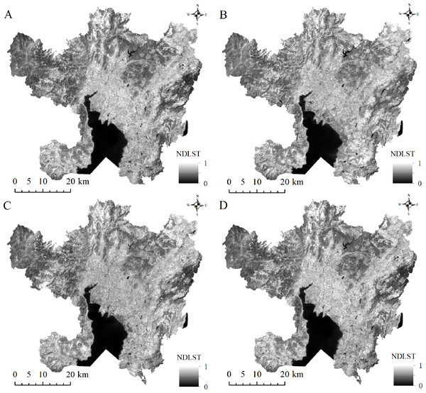 The spatial distribution of NDISA in the main urban area of Kunming.