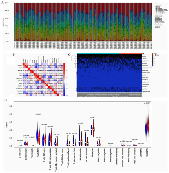 The profiles of immune cell subtype distribution pattern in GSE25101 and GSE73754 cohort.