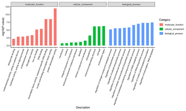 GO annotation analysis between male and female flower buds of male precursor Juglans mandshurica (M1 vs. M2).