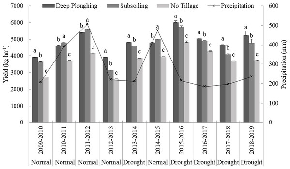 Impact of different tillage methods on yield.