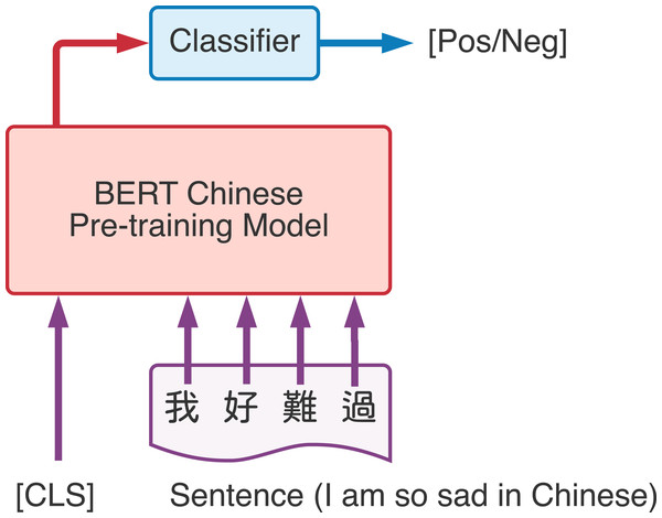 Demonstration of BERT classification task.