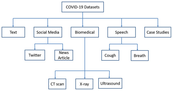 Classification of COVID-19 datasets.