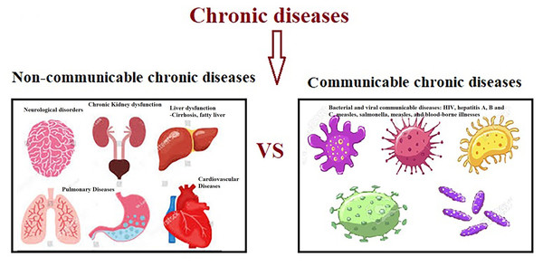 Non-communicable and communicable of chronic diseases.