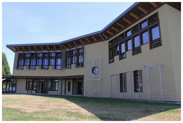 Monitored façades of the Annex building with Ornilux® glass at the Alaksen National Wildlife Area, Delta, British Columbia, Canada.