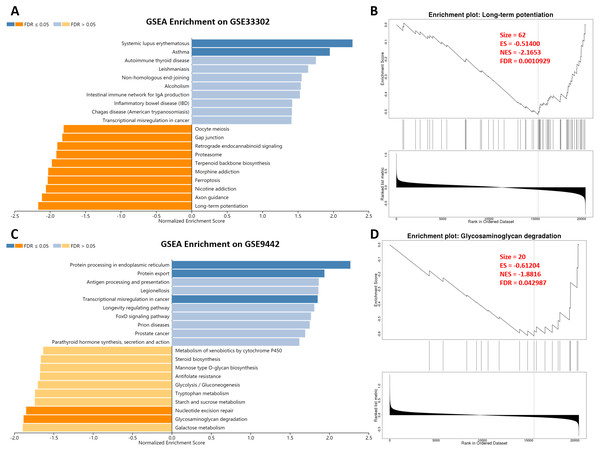 GSEA enrichment on genes between sleep deprivation and control.