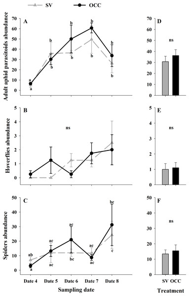 Seasonal variation of natural enemies in traps.