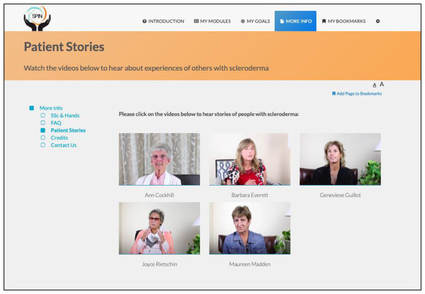 Patient stories page.