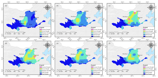 Drought monitoring in the Yellow River Basin from October 2008 to March 2009 based on the YCDI.