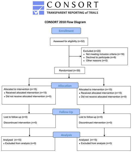 Consolidated standards of reporting trials (CONSORT) flow chart of the study showing recruitment, allocation, and analysis of participants.