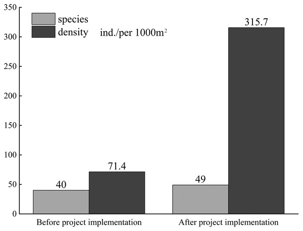 Comparison of fishes before and after project implementation.