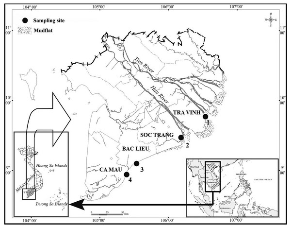 Map of sampling sites.