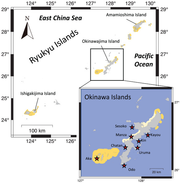 Map showing the Ryukyu Islands.