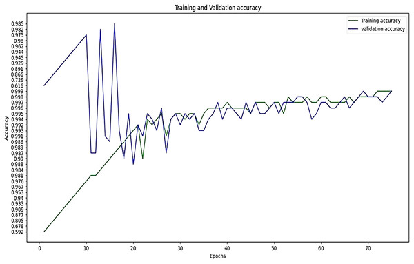 Training accuracy vs validation accuracy.