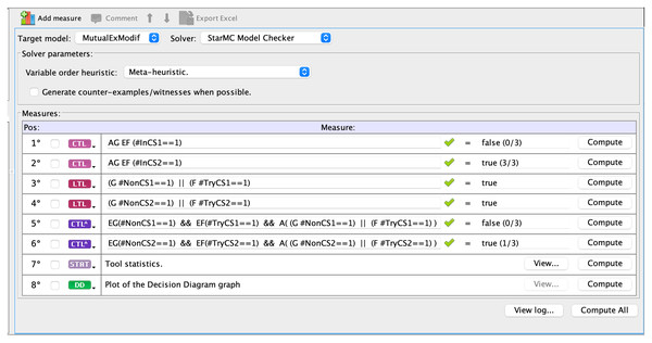 A screenshot of the interface that allows to insert queries for the starMC model checker.