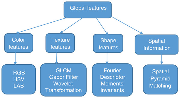 Classification of global features.