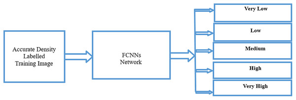 Crowd analysis density training process using FCNNs.
