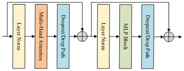 Encoder block structure in VIT.