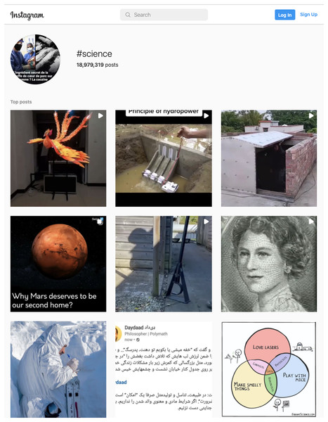 The hashtag #science on Instagram.