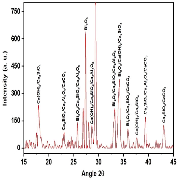 XRD spectra of the hydrated sample.