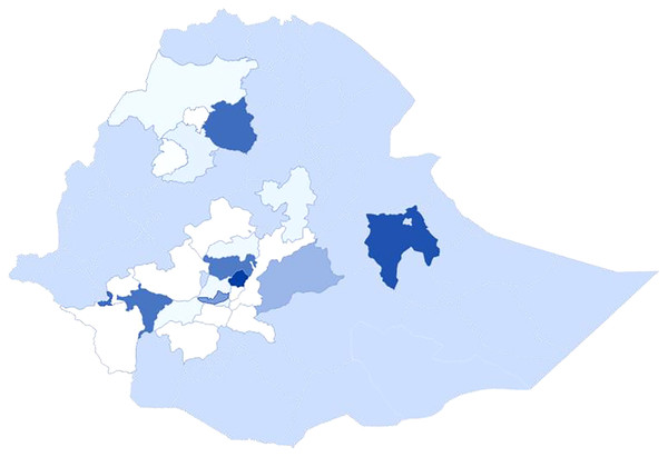 Bacterial wilt distribution in different administrative zones of Ethiopia.