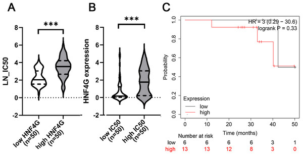 High expression of HNF4G is significantly positively correlated with cisplatin resistance in bioinformatic analyses.