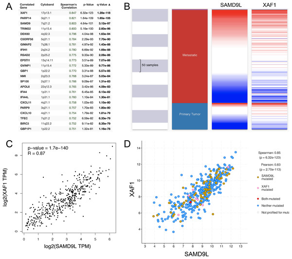 Co-expression of SAMD9L gene.