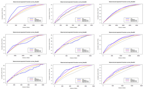 Network K-function analysis.