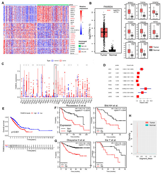 Characteristics of FAM83A in TCGA-LUAD.