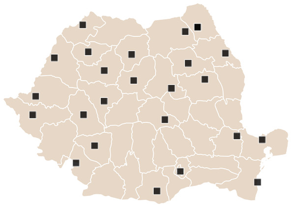 The location of the interviewed people on the Romania map.