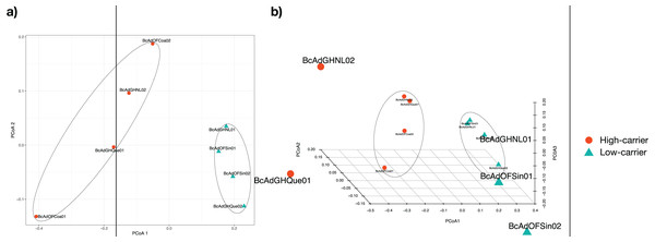 Principal Coordinate analysis (PCoA) for all insect samples from several locations in Mexico.