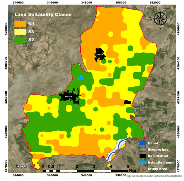 Land suitability map for wheat-barley production.