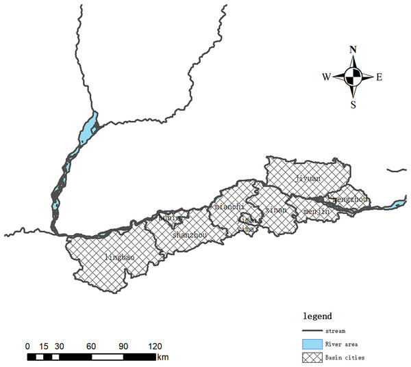 Location distribution map of the Henan Yellow River Wetland Reserve.