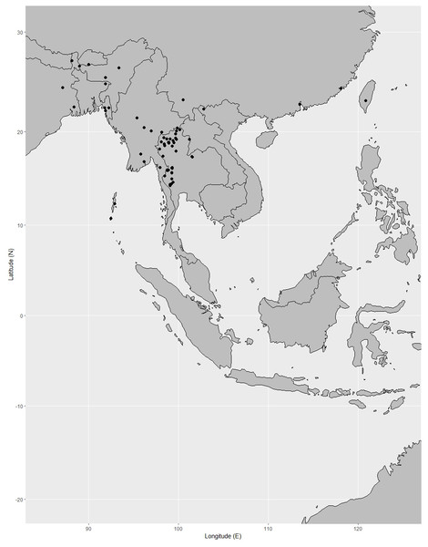 Distribution Garcinia xanthochymus, known from Indian subcontinent to Myanmar, China, Thailand and Vietnam.