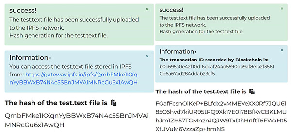 Comparison of the hash value of ciphertext before and after encryption.