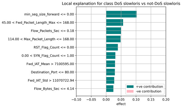 Local explanation for Dos Slowloris.