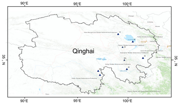 Geographic distribution of sampling sites across the eight regions on Qinghai-Tibet Plateau.