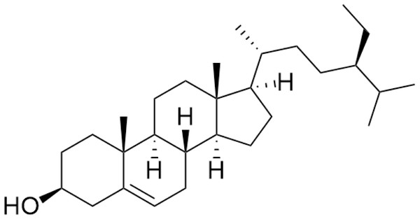 The chemical structure of β-sitosterol (C29H50O).
