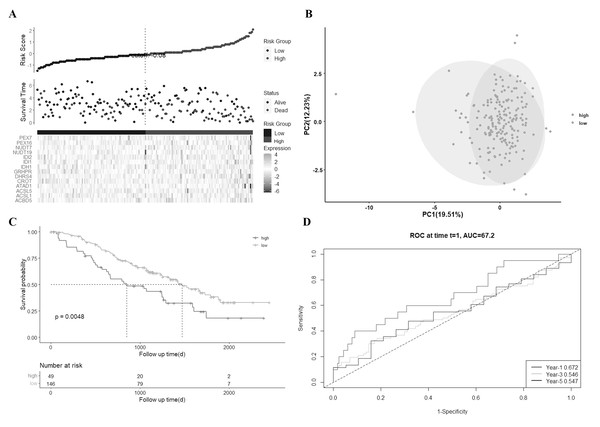 External validation of the risk model in the GSE107850 dataset.