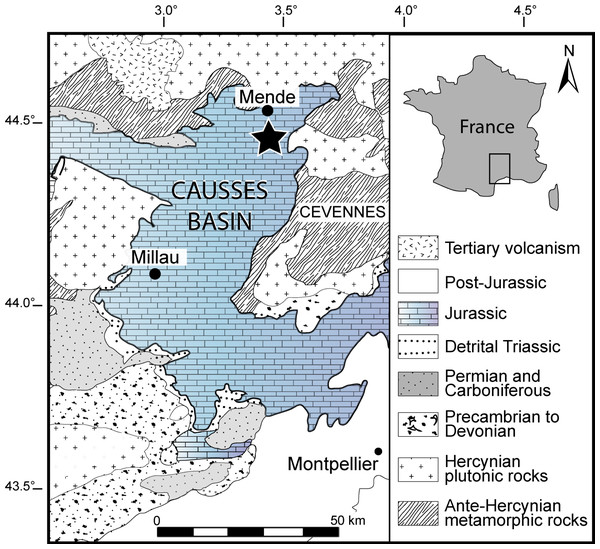 Geographical location of the Causses Basin.