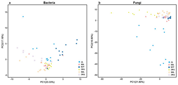 Beta-diversity in urban forest stands.