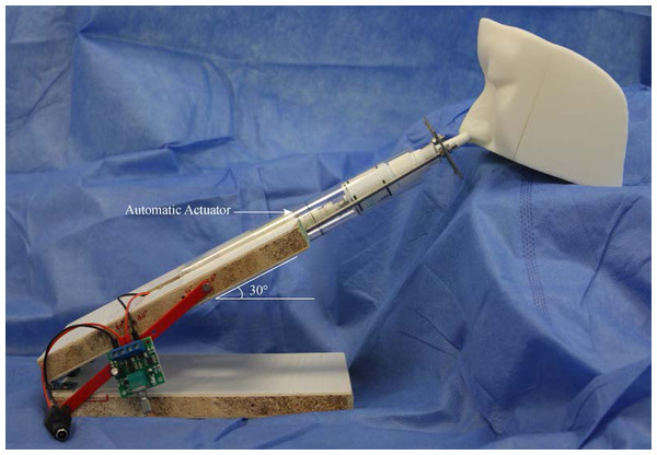 Experimental apparatus for nasal drug delivery efficiency studies.