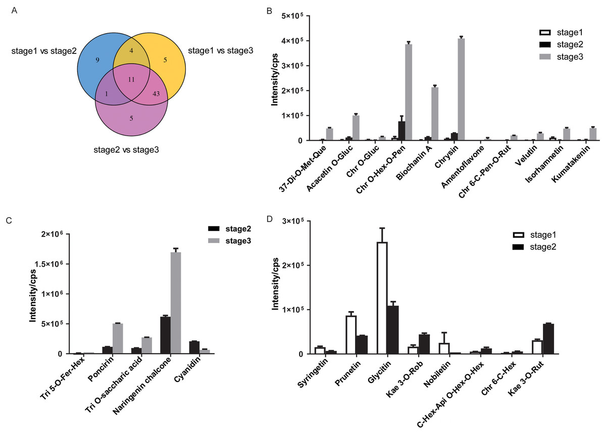 Metabolite analysis reveals flavonoids accumulation during flower ...