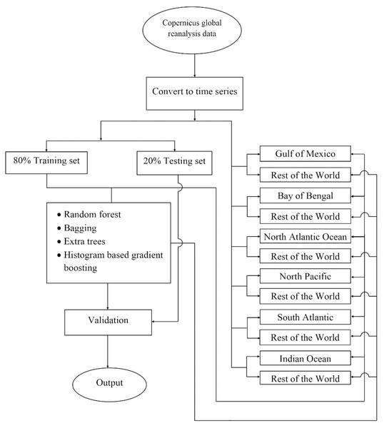 The flowchart depicting the complete procedure for estimating phytoplankton concentrations in the present study.