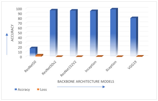 Comparison of various backbone architecture’s performance.